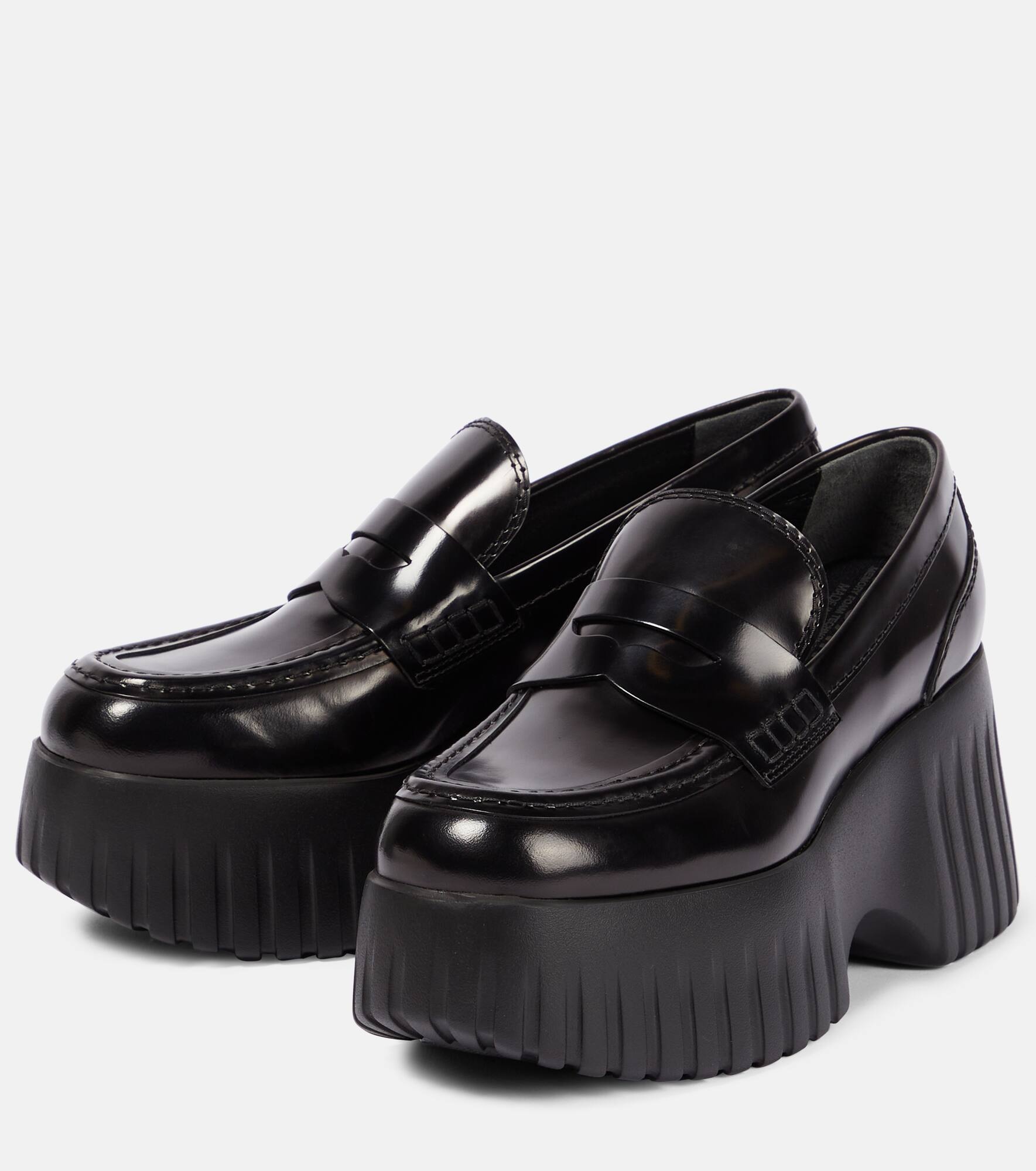 H-Stripes wedge leather loafers - 5