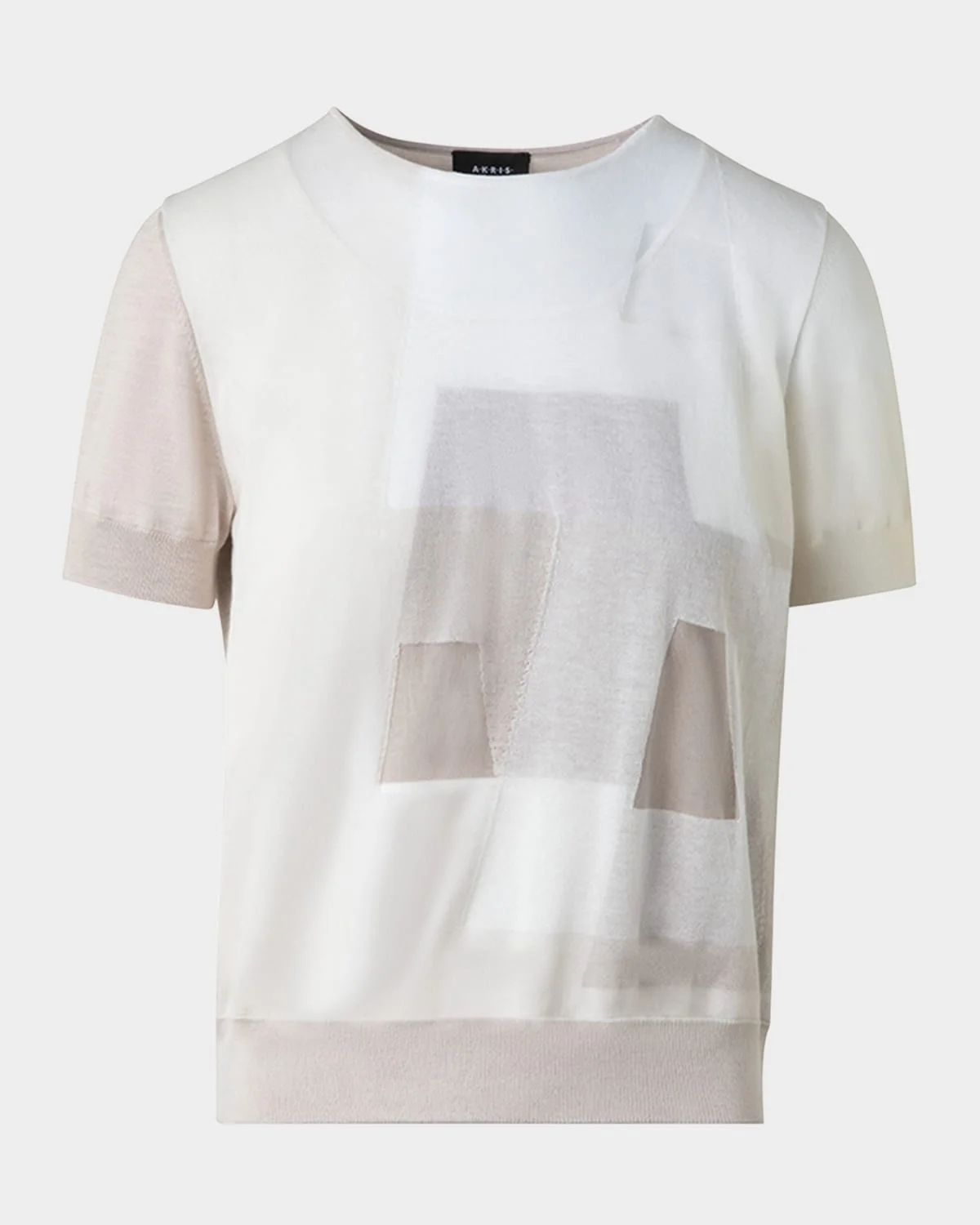 Trapeze Rayonnant Intarsia Layered Short-Sleeve Sweater - 1