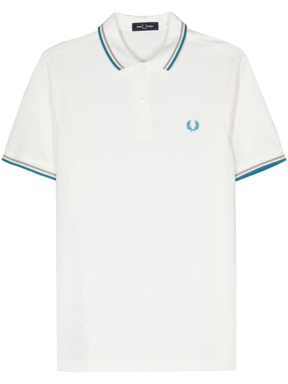 logo-embroidered cotton polo shirt - 1