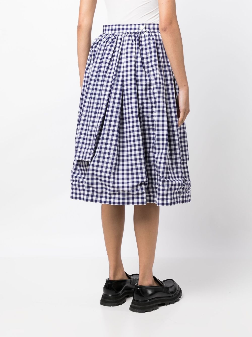 gingham check-pattern cotton skirt - 4