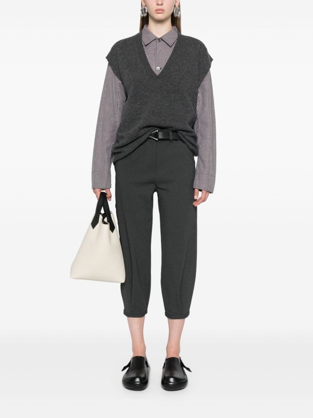 V-neck fine-knit gilet - 2