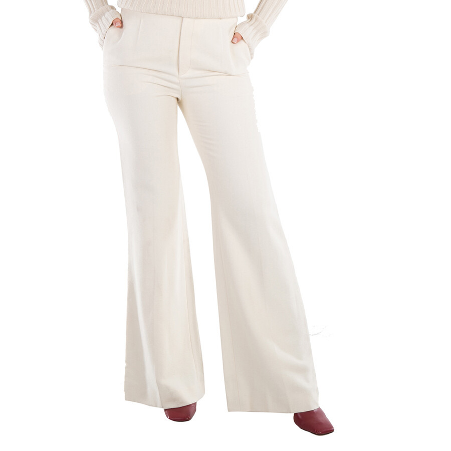 Chloe Ladies Coconut Milk High-Waisted Flared Trousers - 3