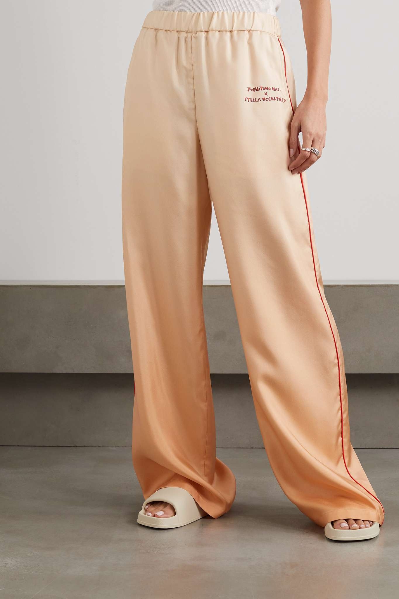 + Yoshimoto Nara printed silk-satin wide-leg pants - 3