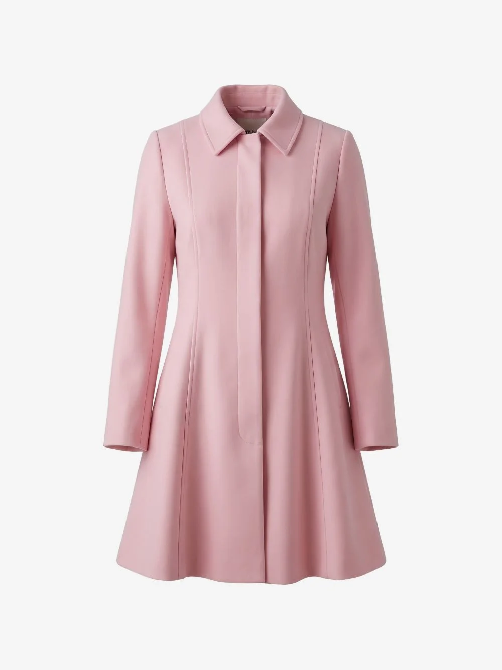concealed-fastening flared-skirt coat - 1