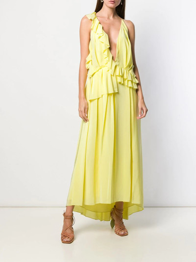 Victoria Beckham asymmetric ruffled cami dress outlook