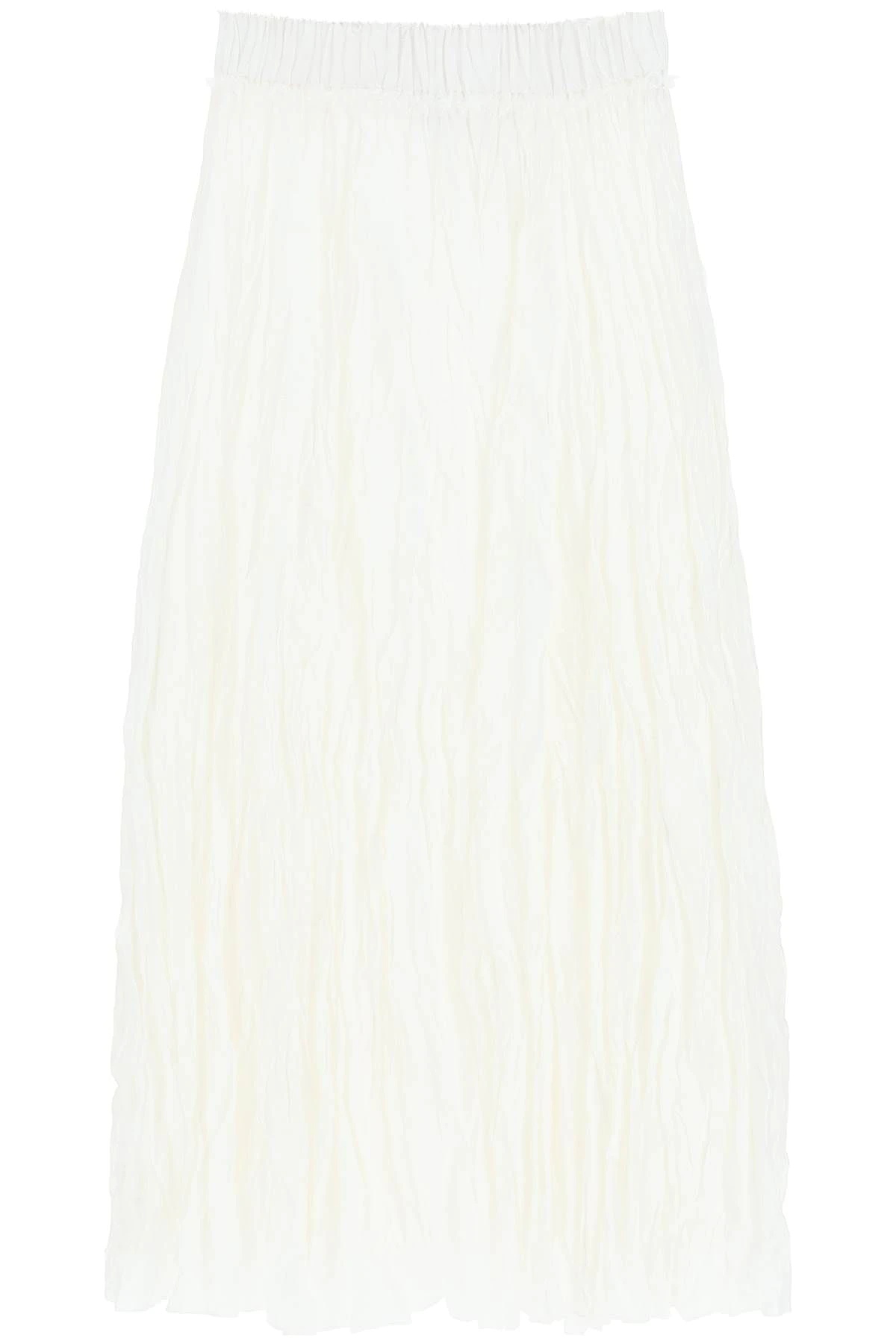 CRINKLED SILK MIDI SKIRT - 1