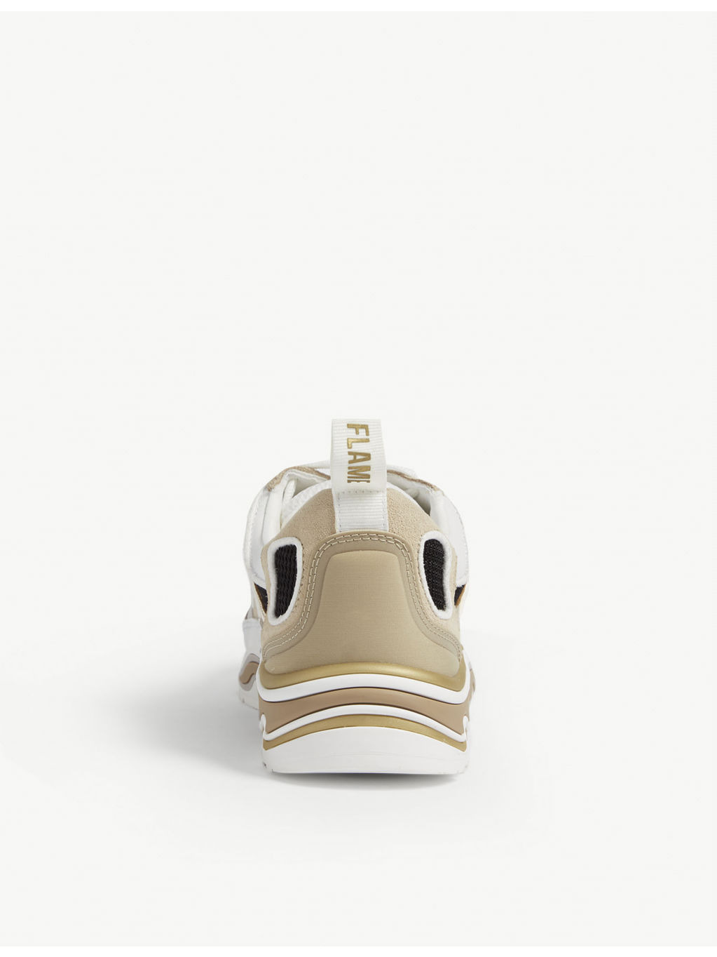 Flame leather and mesh trainers - 4