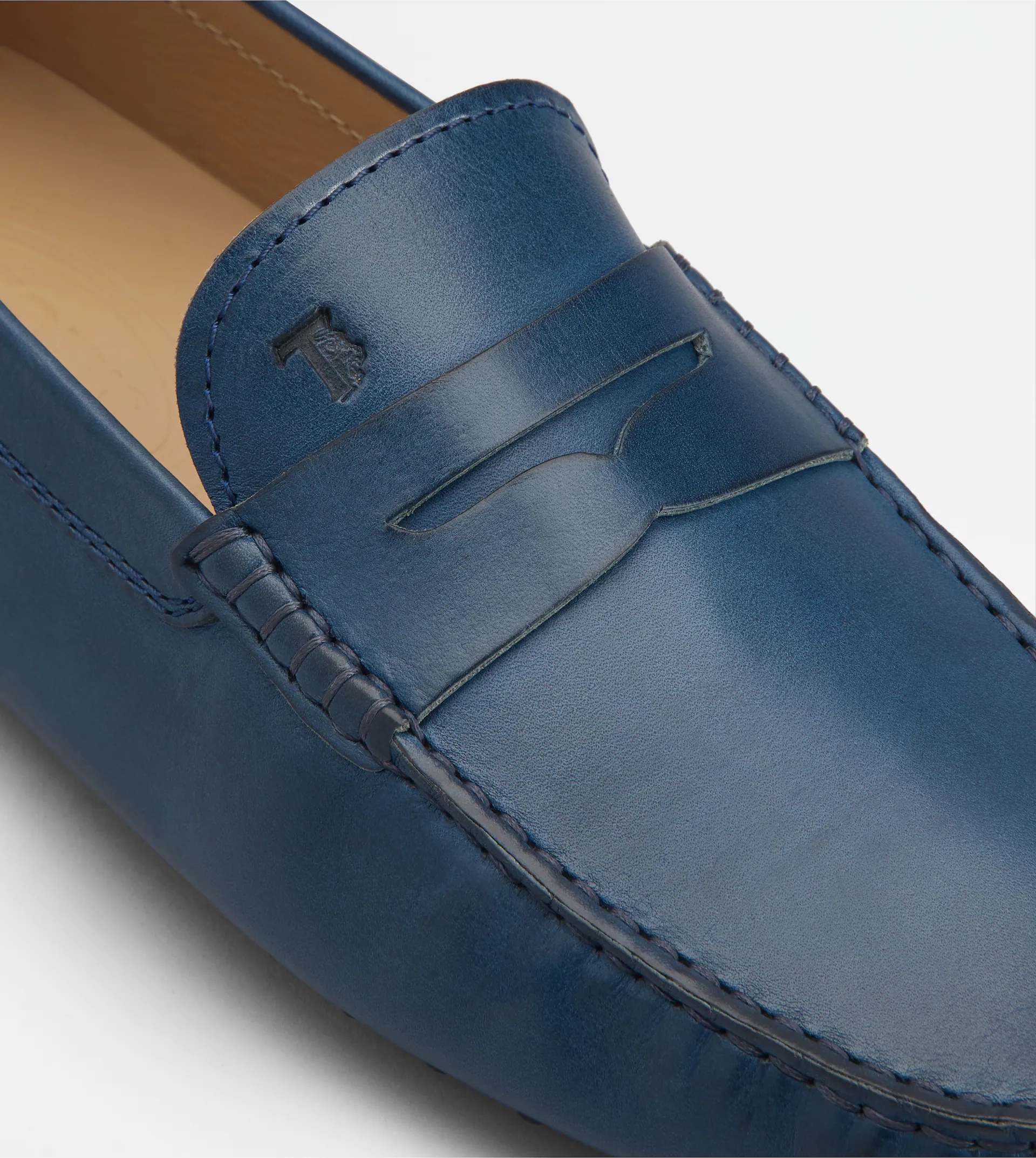 GOMMINO DRIVING SHOES IN LEATHER - BLUE - 5
