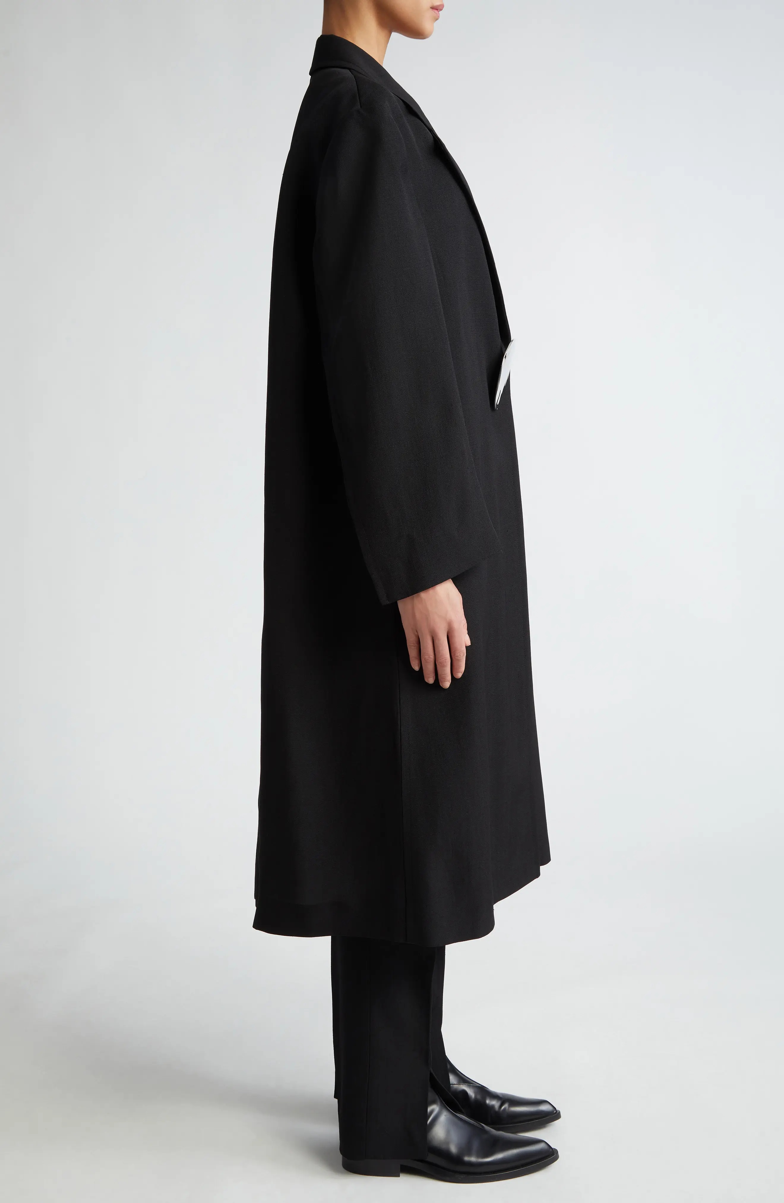 Hammered Disc Longline Coat - 3