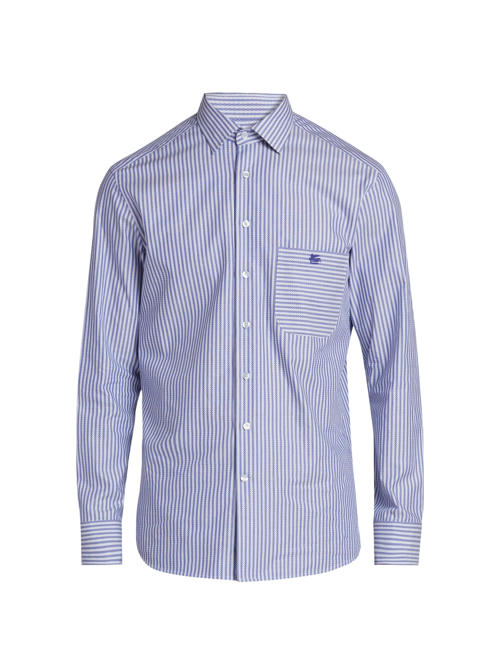 Men's Striped Jacquard Shirt - Bicolour - 1