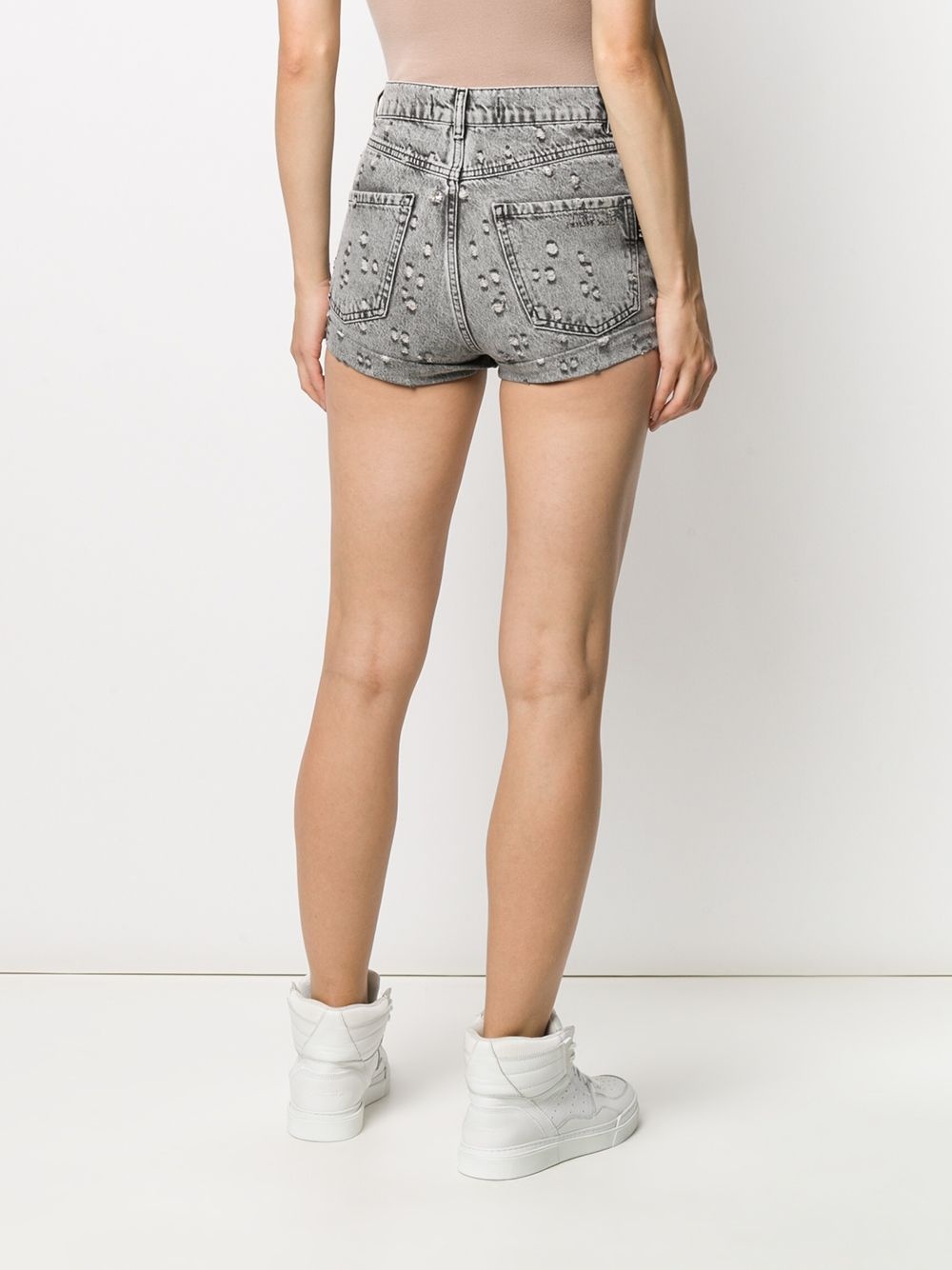 studded denim shorts - 4