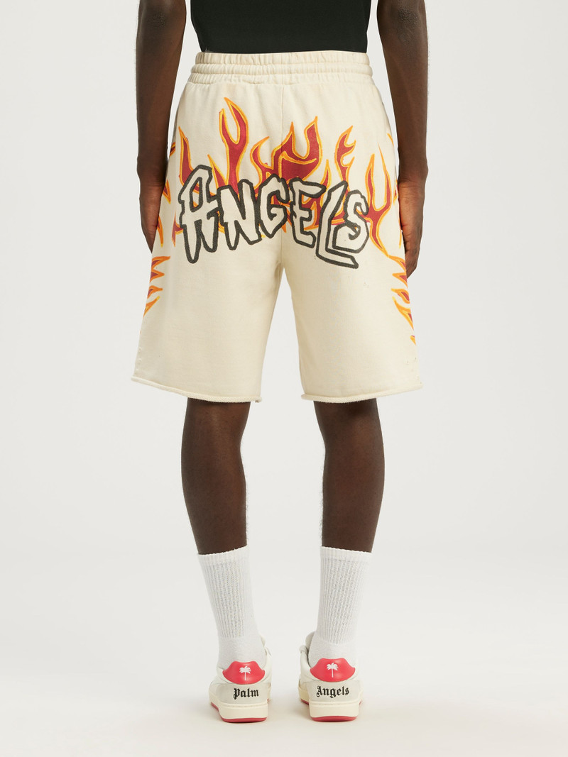 GARMENT DYE GRAFFITI FLAMES SWEATSHORTS 5