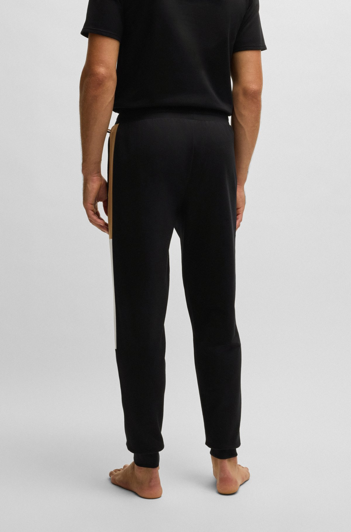 COTTON-TERRY TRACKSUIT BOTTOMS WITH CONTRAST SIDE PANELS - 4