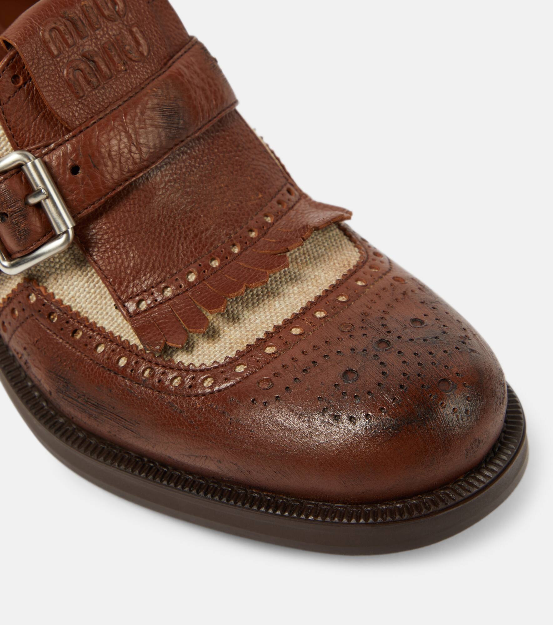 x Church's Shanghai leather and canvas shoes - 5