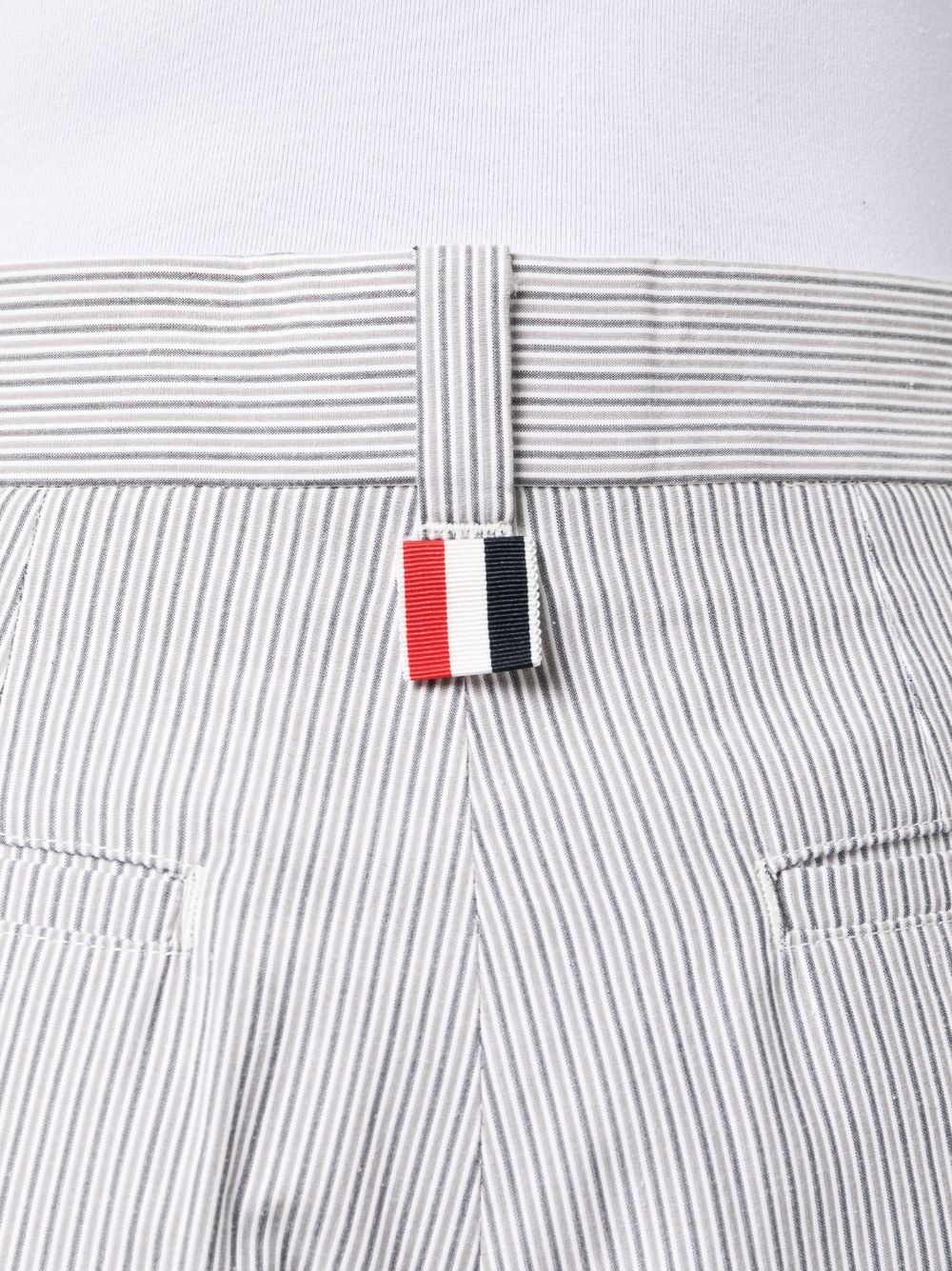 stripe-pattern tailored shorts - 5
