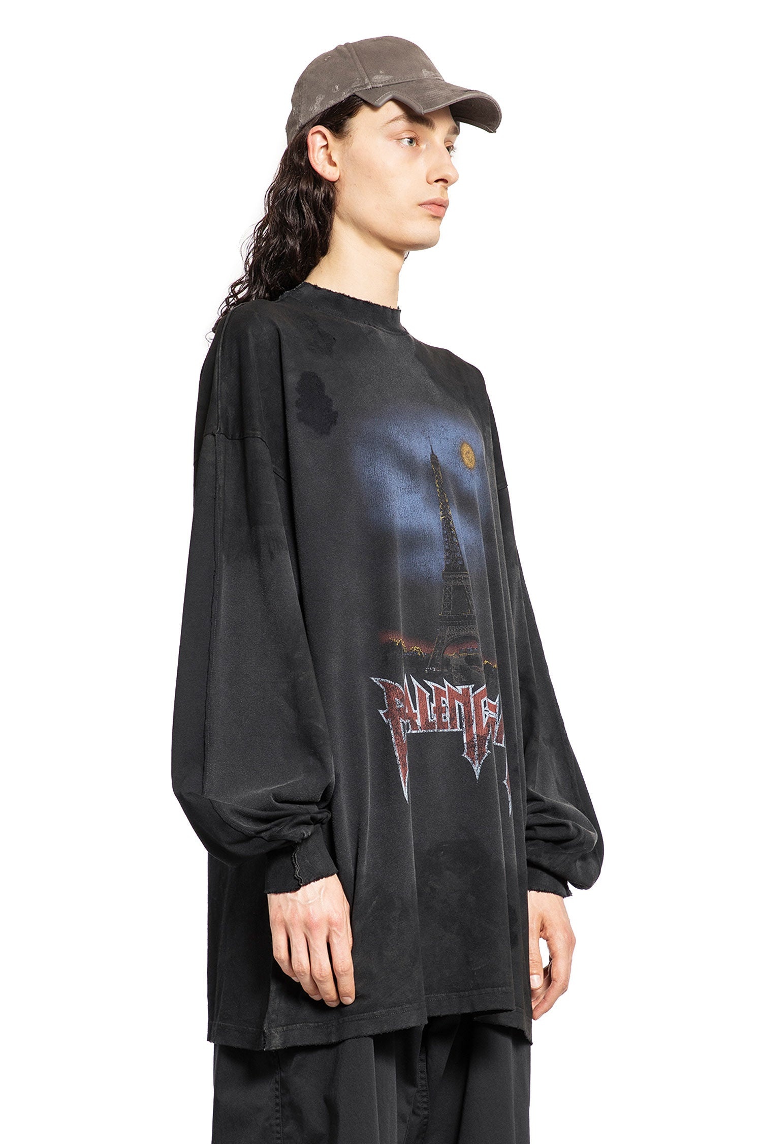 BALENCIAGA Paris-Moon-Double-Front-Oversize-Long-Sleeve-T