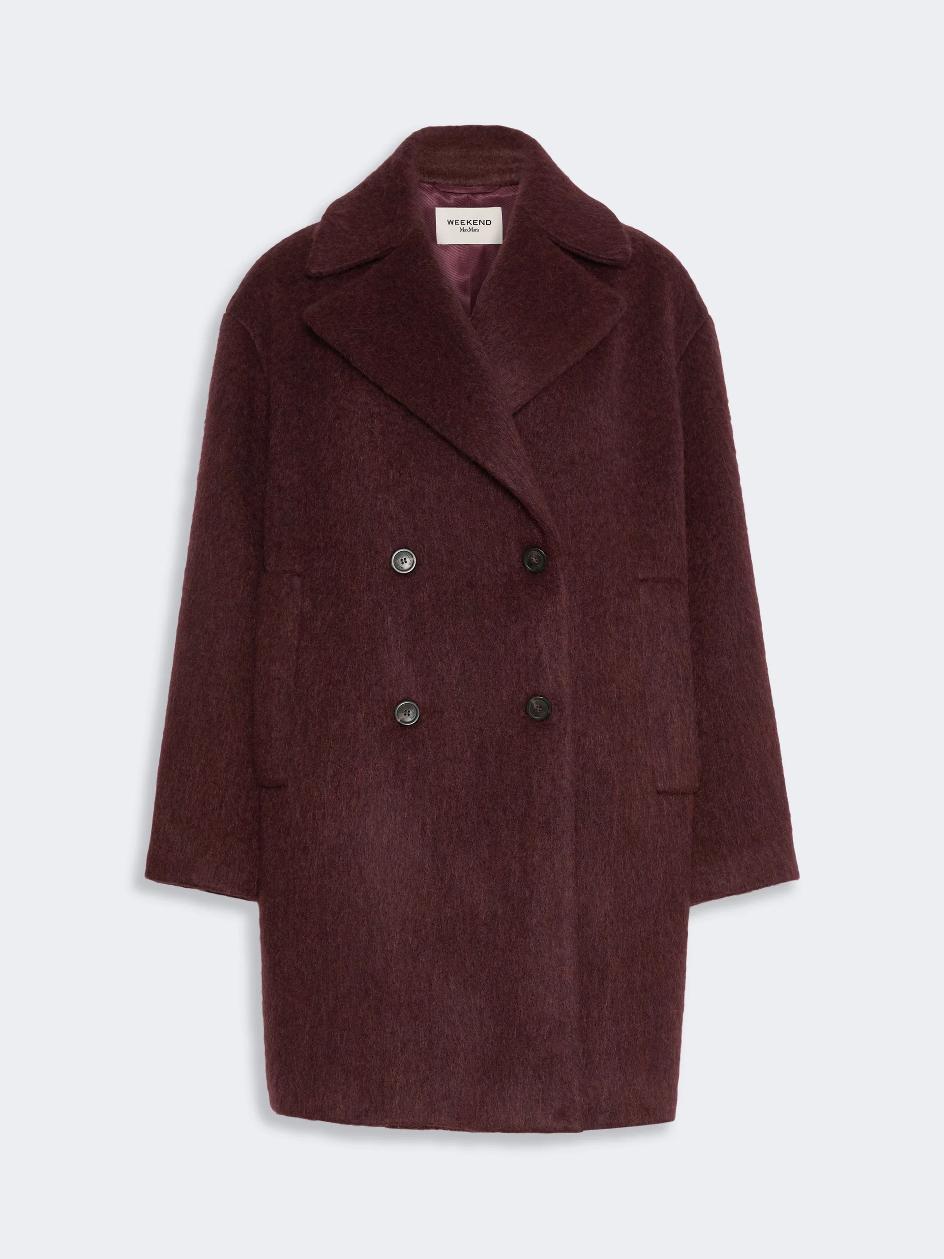 ACCENTO Wool and alpaca blend coat - BORDEAUX - 1