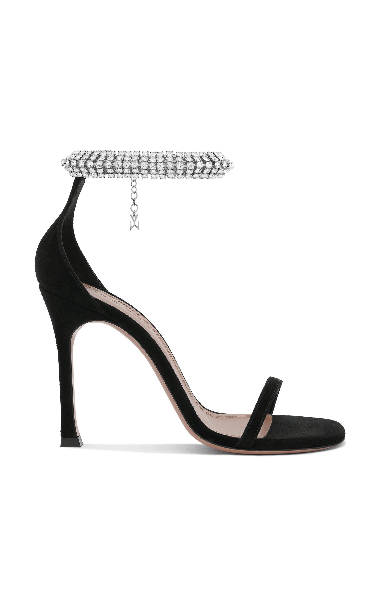 Iman Crystal-Embellished Satin Sandals black - 1
