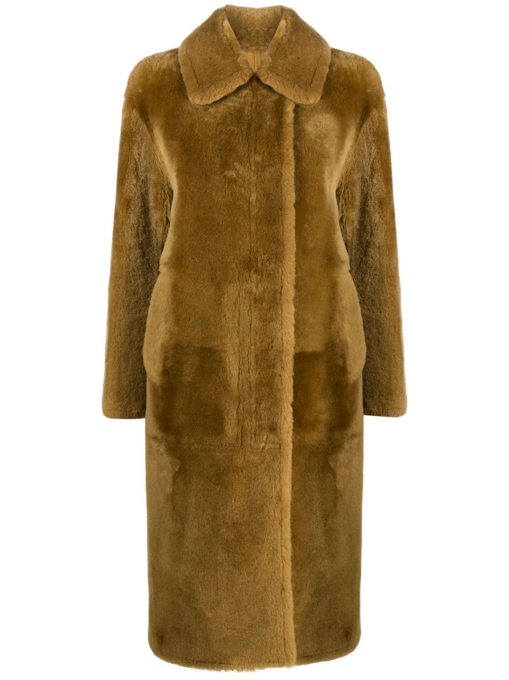 faux-fur mid-length coat - 1