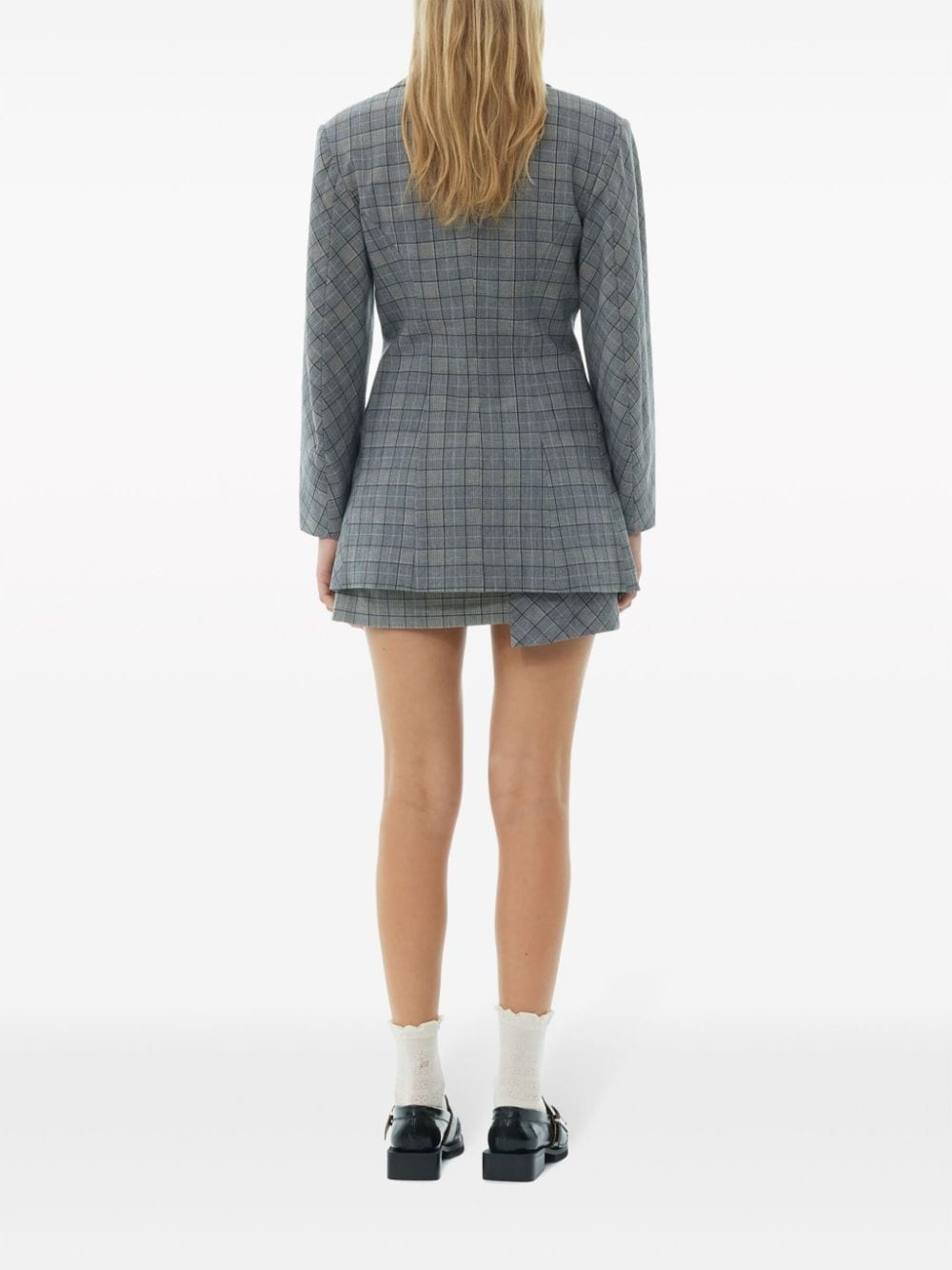 Check Mix single-breasted blazer - 4