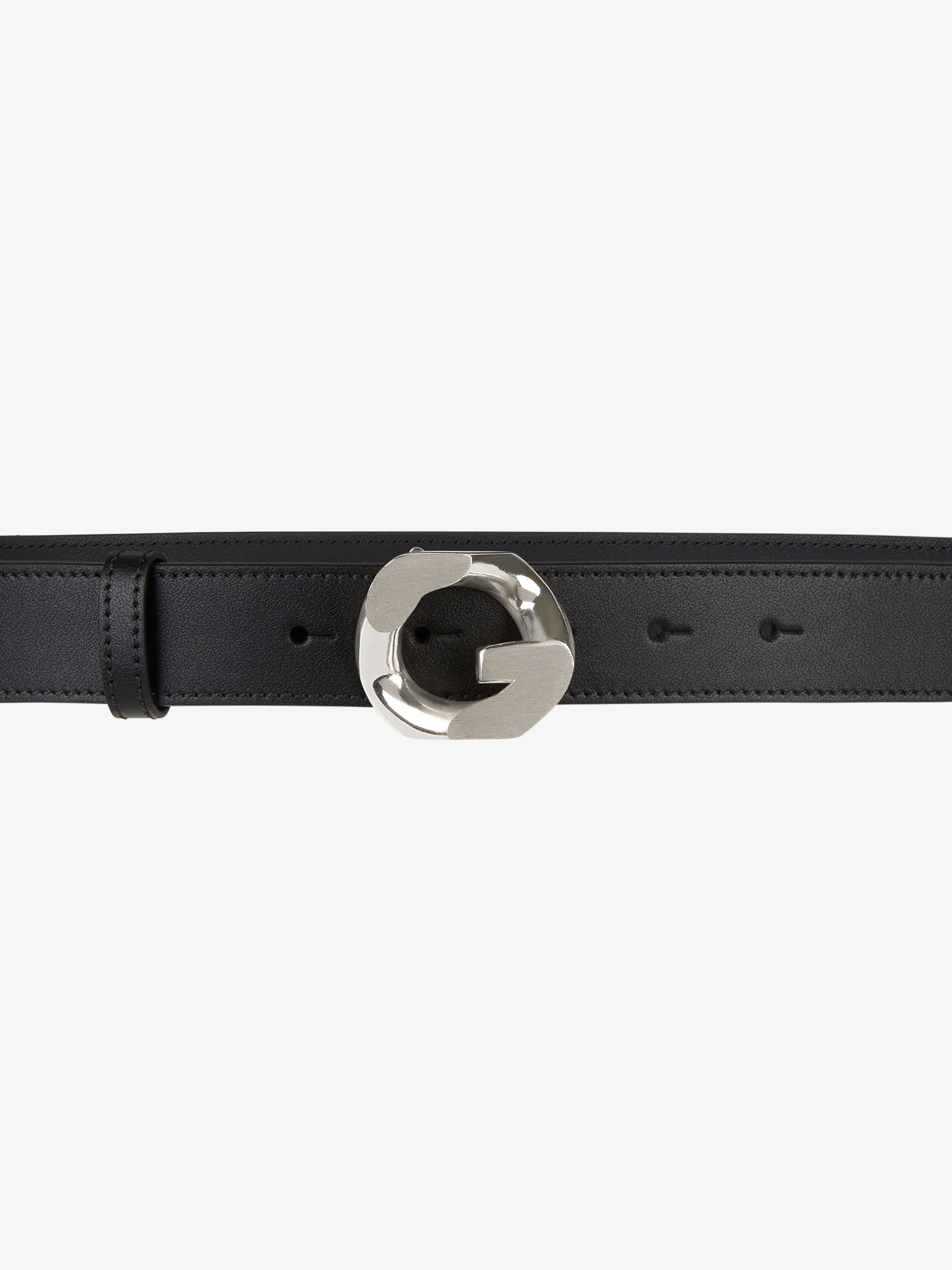 BELT IN LEATHER WITH G-CHAIN BUCKLE - 2