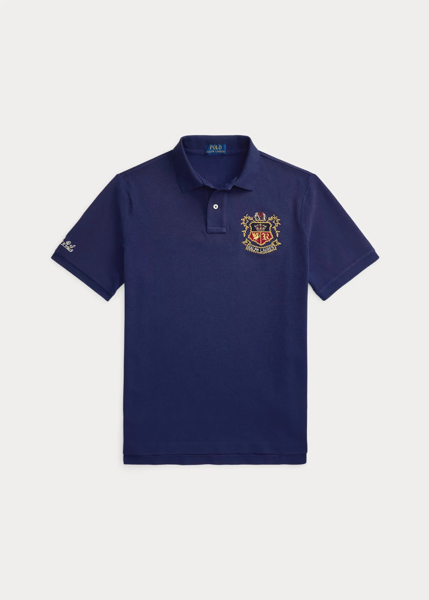 Classic Fit Embroidered Mesh Polo Shirt - 1
