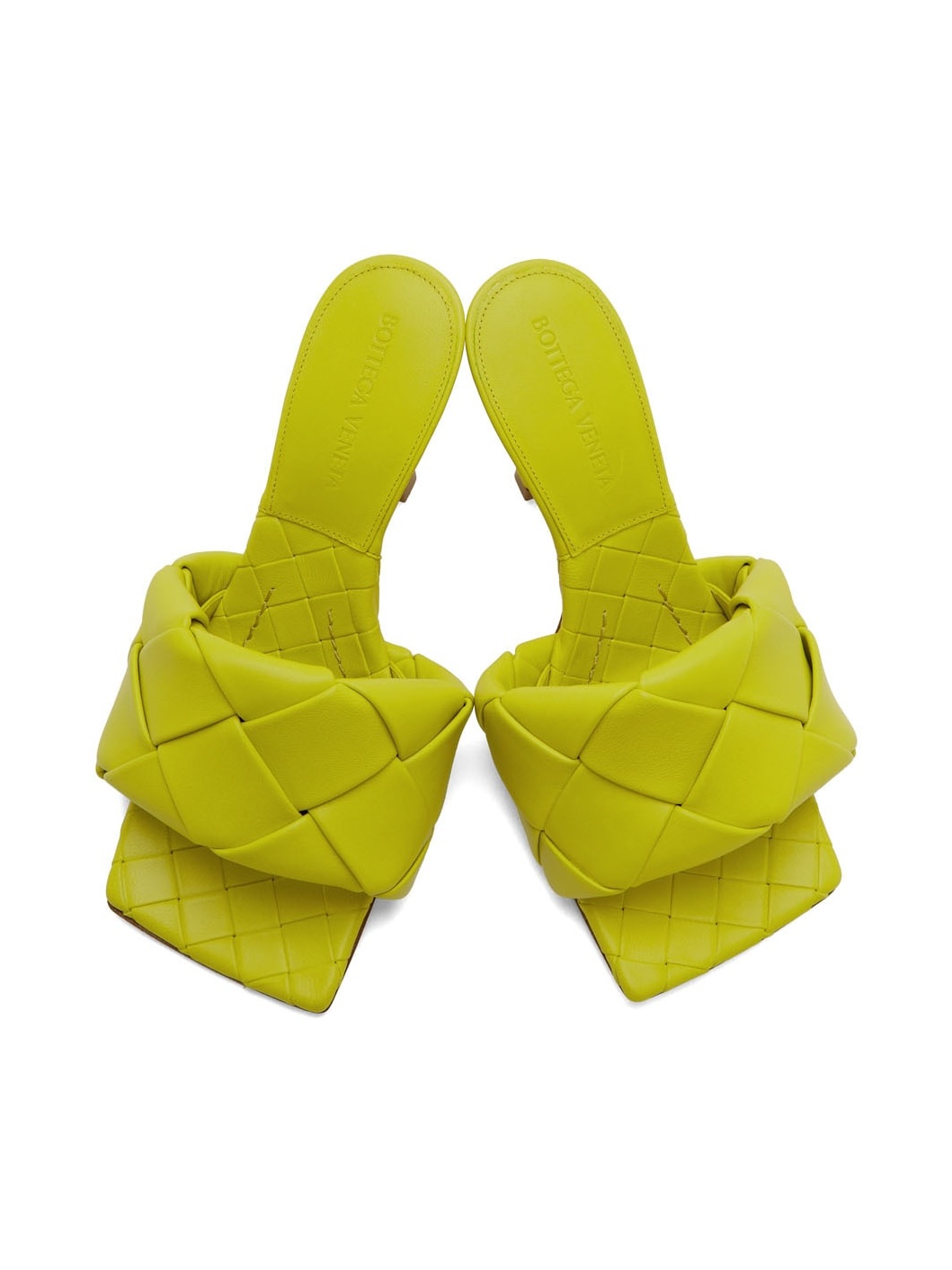 Yellow Maxi Intreccio Lido Heeled Sandals - 5