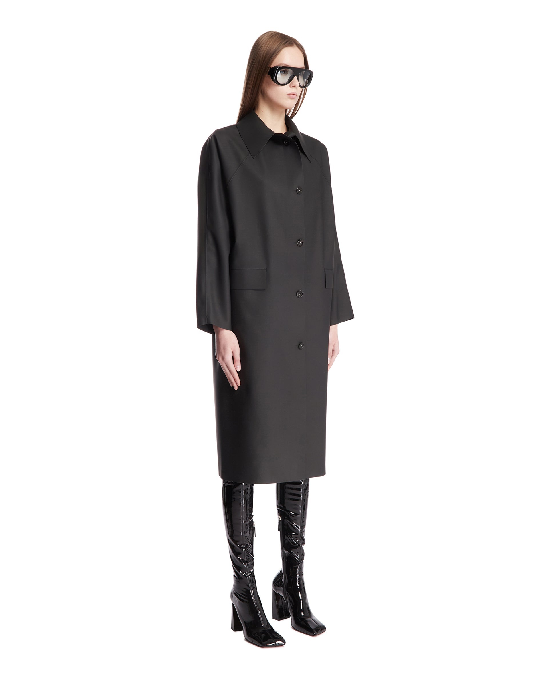 Black Coat with Classic Collar - 4
