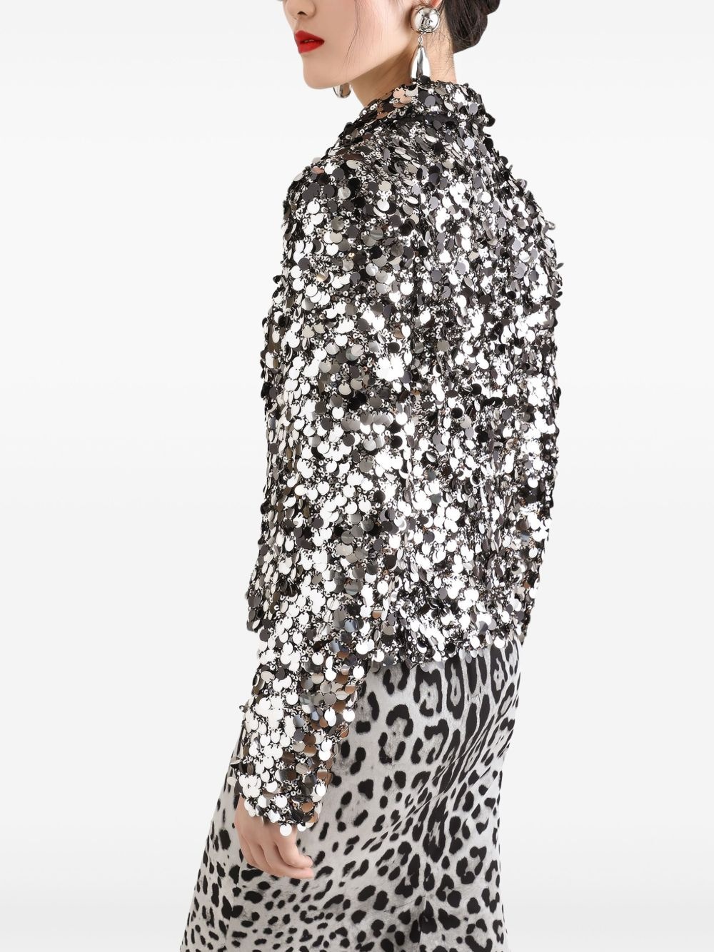 sequinned blazer - 5