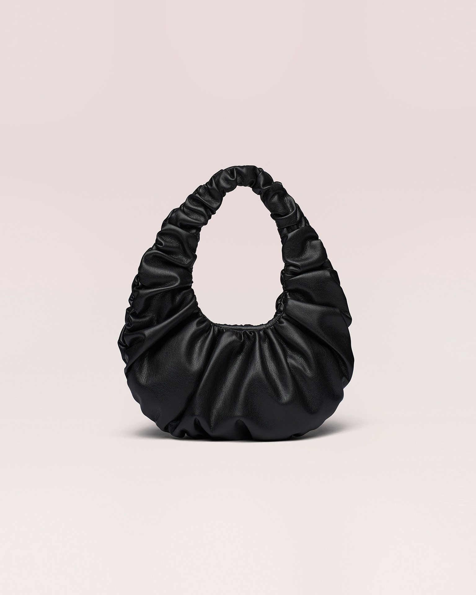 ANJA BAGUETTE MINI - Mini ruched shoulder bag - Black - 1