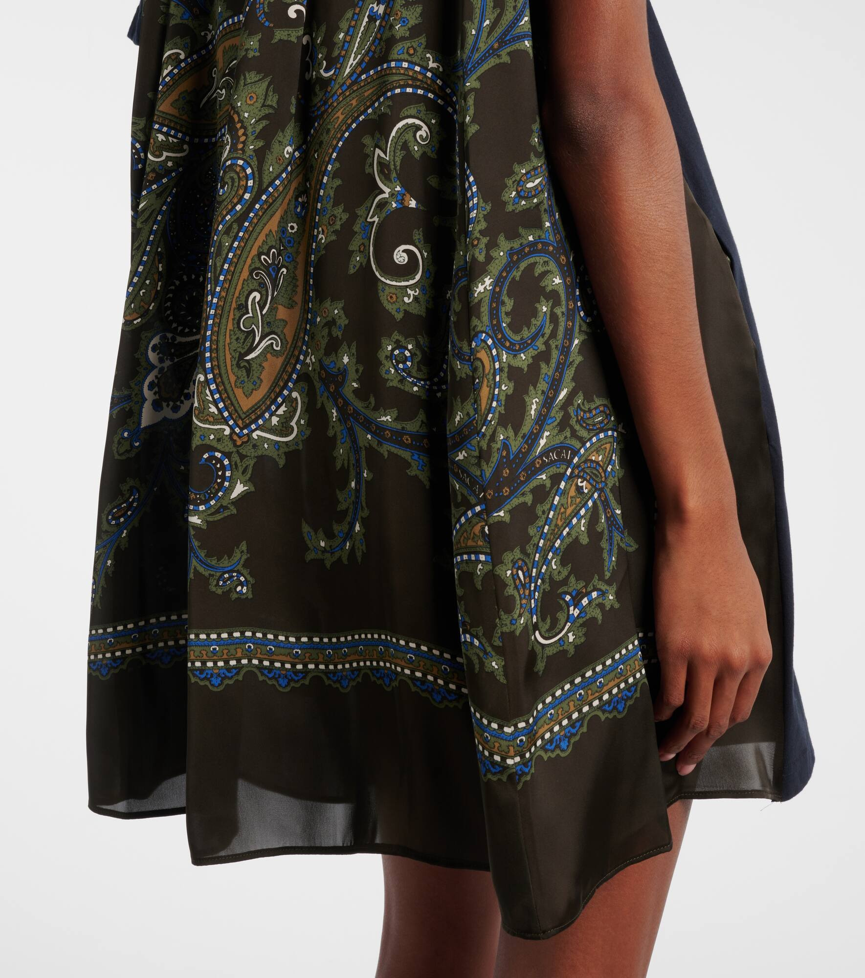 Paisley paneled minidress - 6