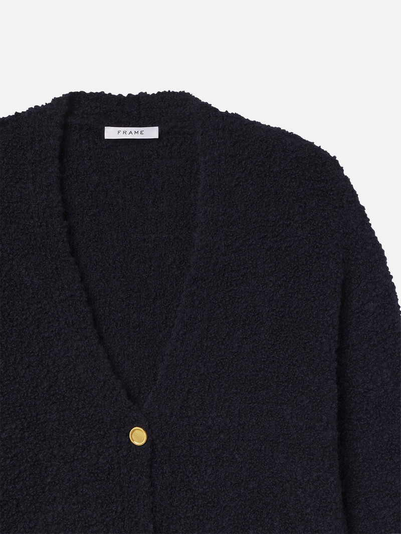 Boyfriend Boucle Cardi in Navy 3