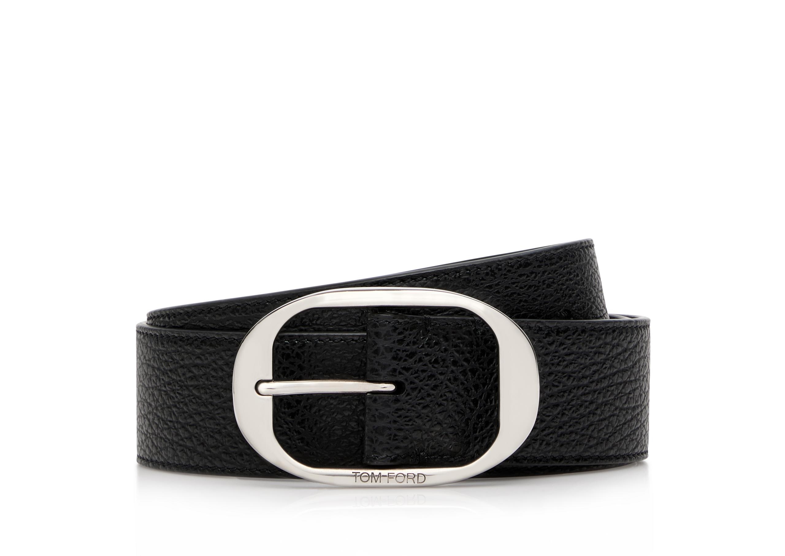 GRAIN LEATHER OVAL BELT - 1