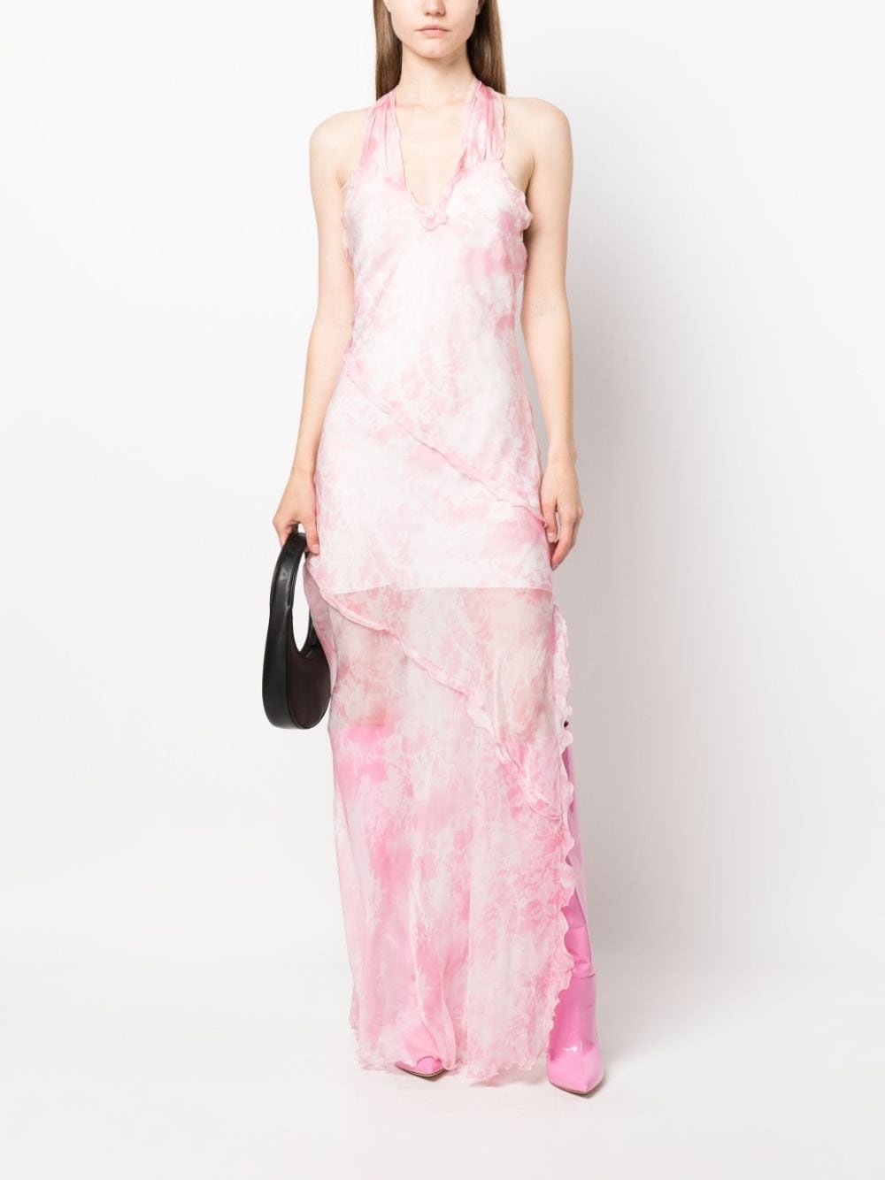 sheer ruffle-detail maxi dress - 2