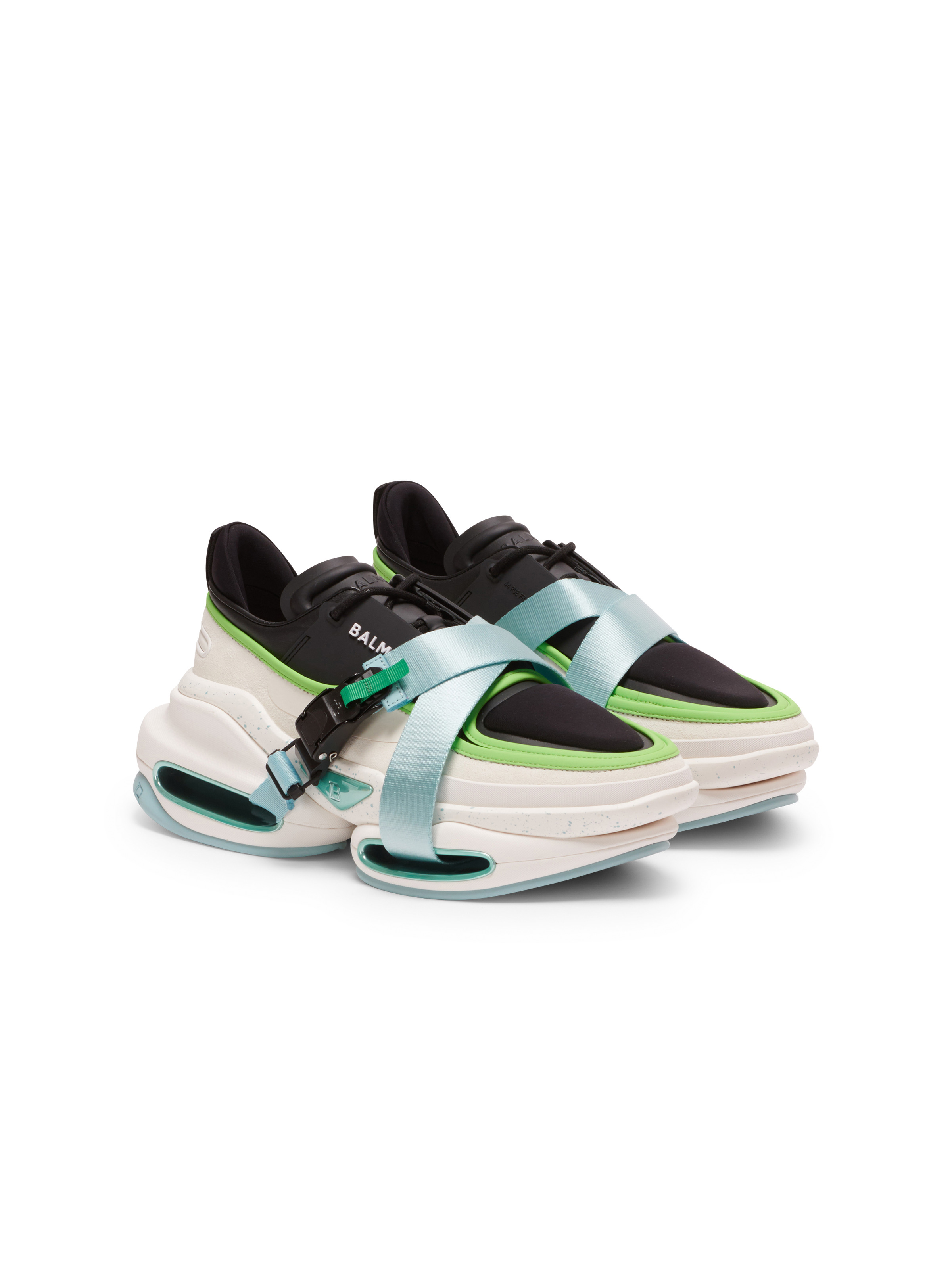 B-Bold low-top trainers in neoprene and suede - 2