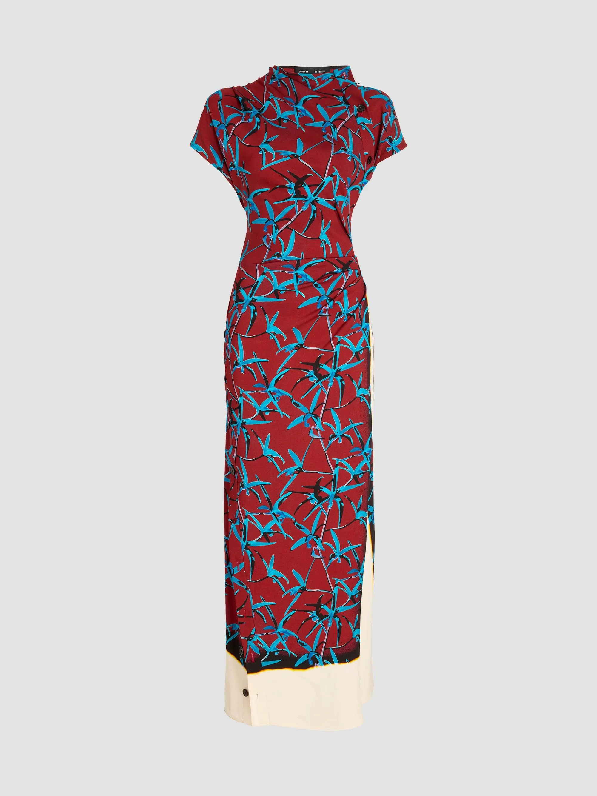 Women's Anais Printed Stretch Cady Layered Maxi Dress - Madder Multi - 1