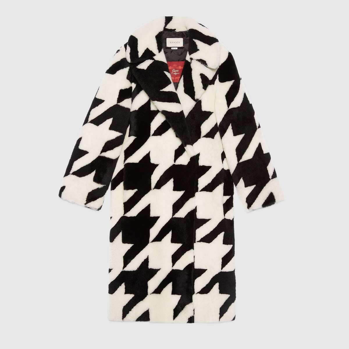 Houndstooth shearling coat - 1