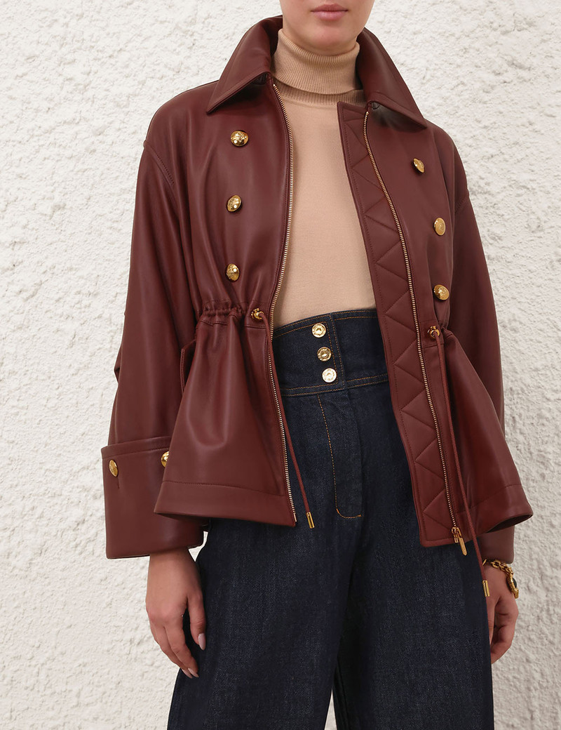 Zimmermann REBELLION LEATHER CROP TRENCH outlook