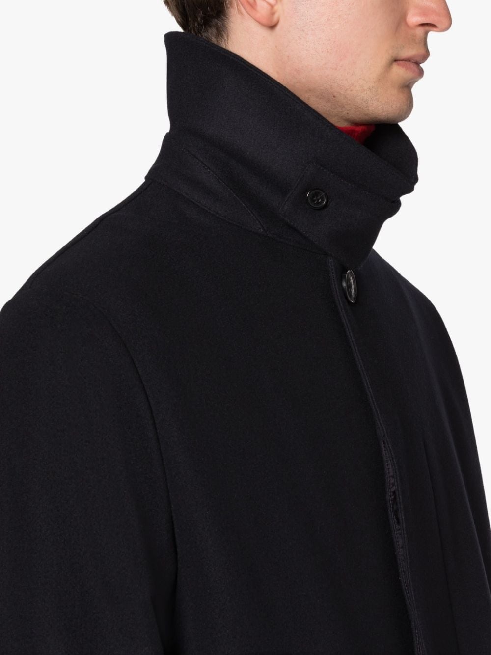 TRAVEL NAVY WOOL COAT - 5