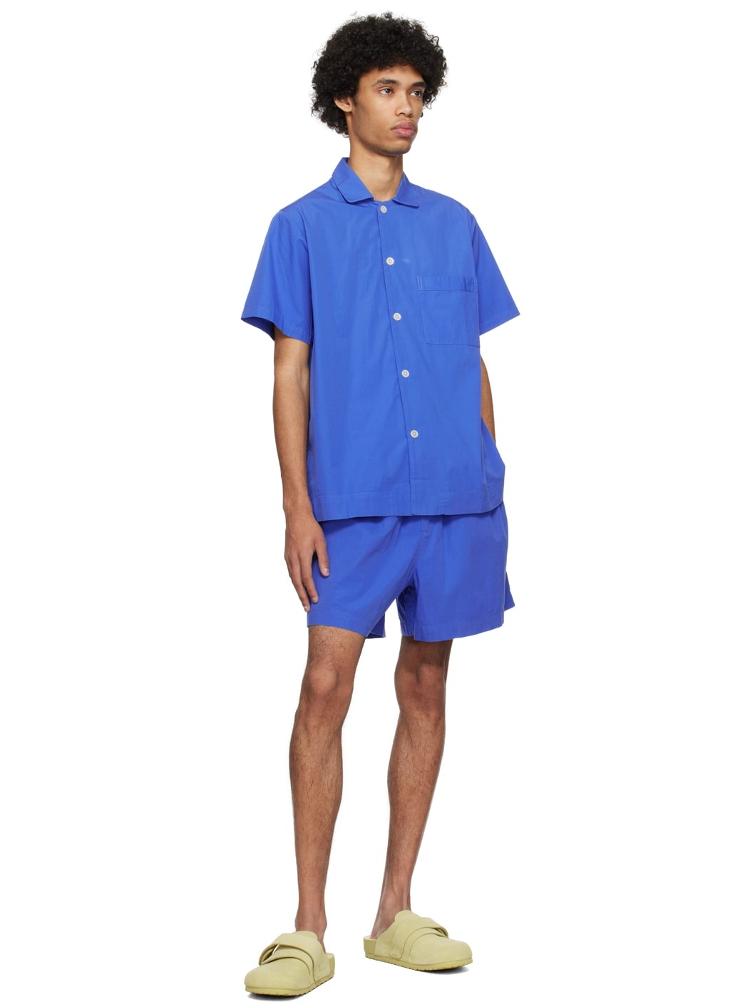 Blue Short Sleeve Pyjama Shirt - 4