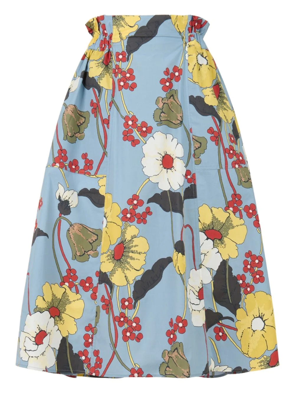 flared floral midi skirt - 1
