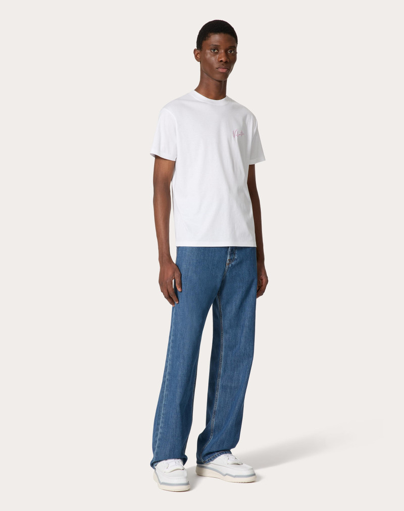 Valentino VALENTINO EMBROIDERY AND VLOGO SIGNATURE PRINT COTTON T-SHIRT outlook