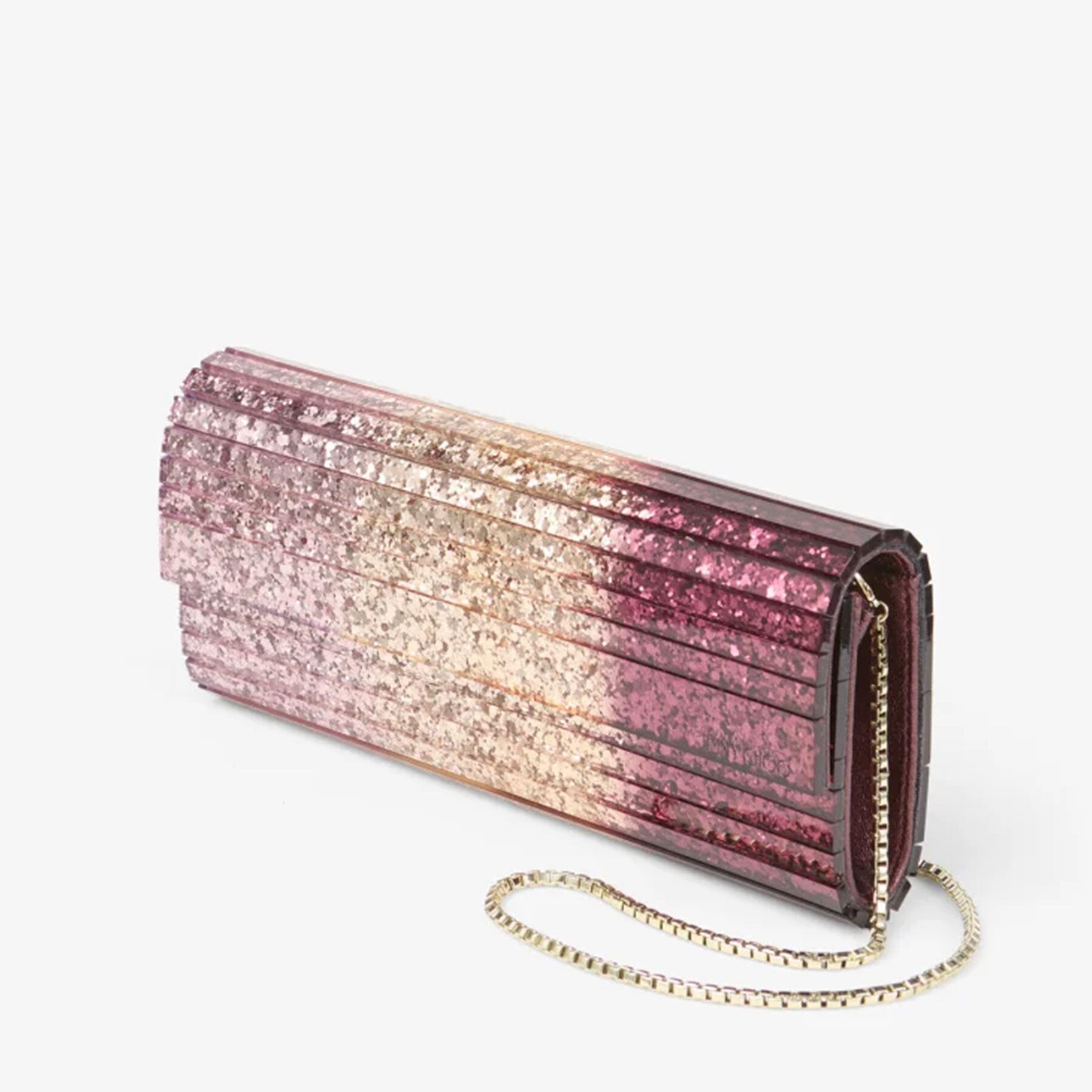 Sweetie
Silky Blush Dégradé Glitter Plexi Clutch Bag - 2
