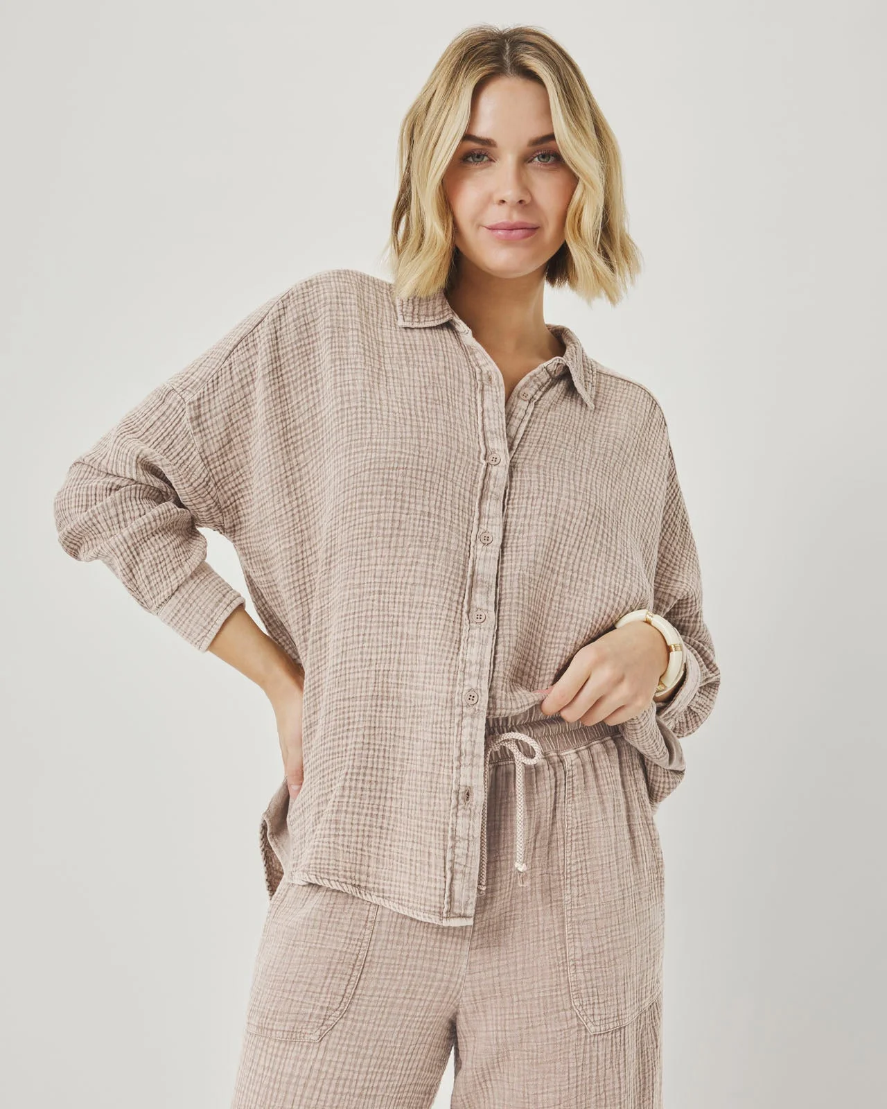 Ava Gauze Button Down - 1