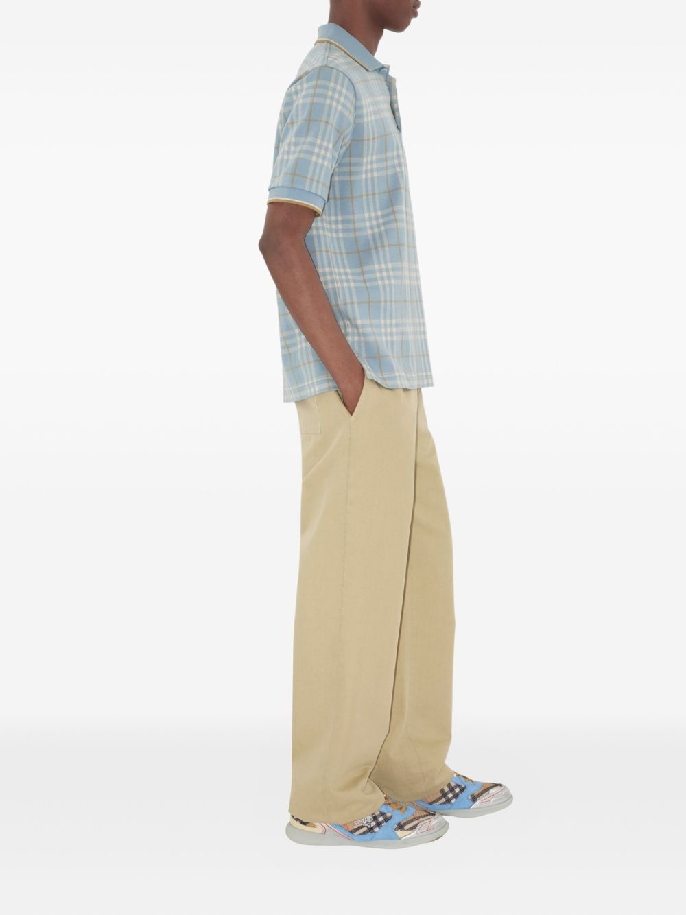 checked cotton polo shirt - 3
