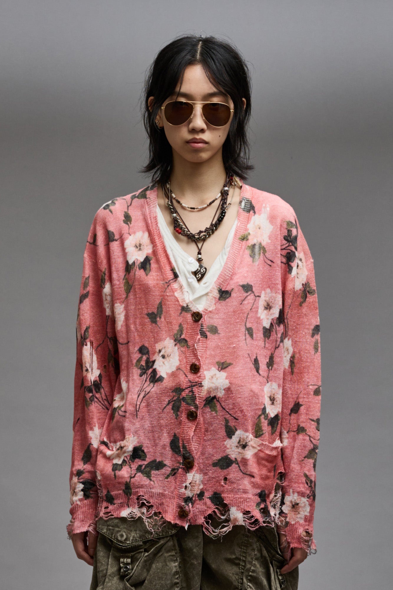 BOYFRIEND CARDIGAN - RED FLORAL - 4