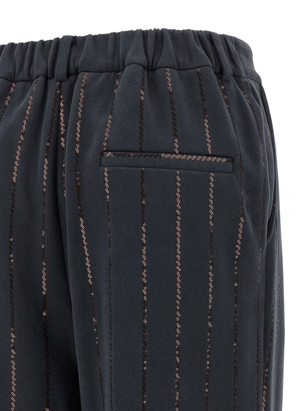 sequin-striped pinstripe trousers - 3