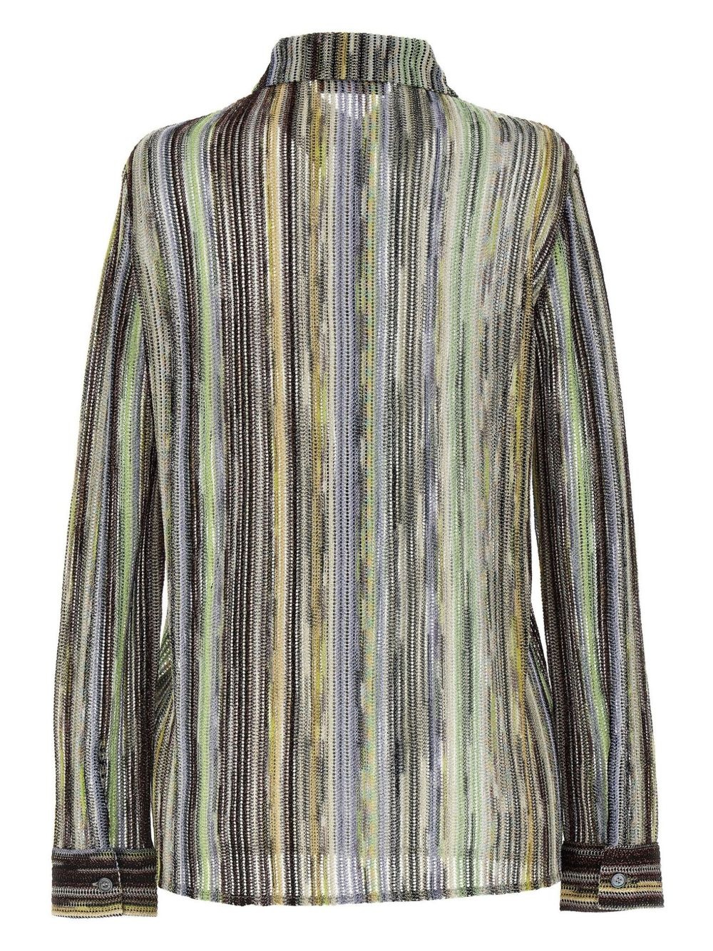 striped lamé shirt - 2