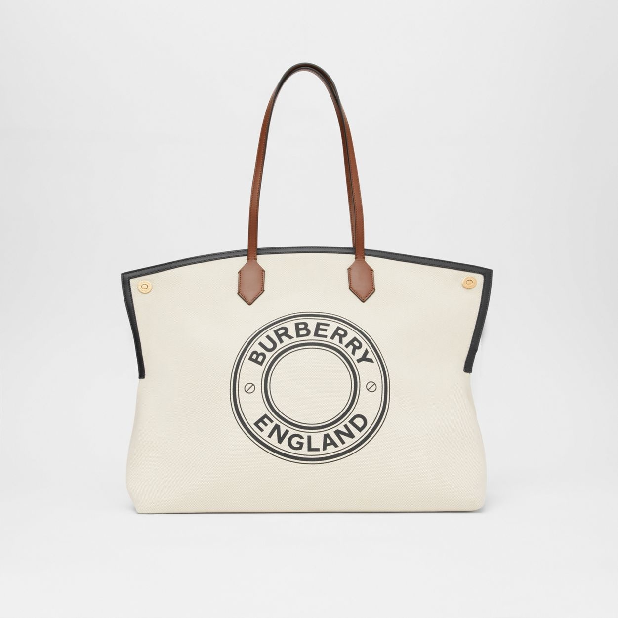 Large Logo Graphic Cotton Canvas Society Tote - 1