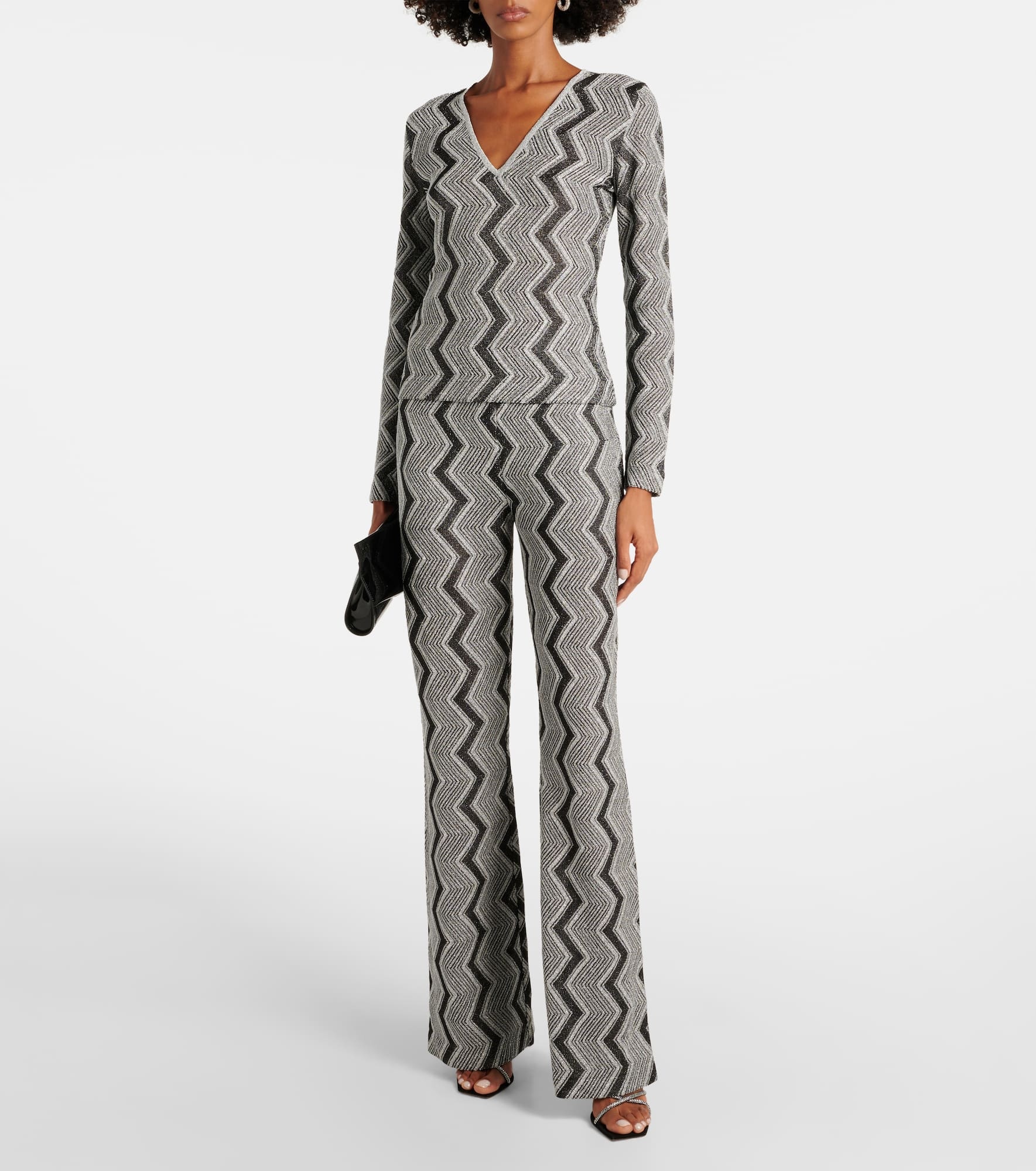 Zig Zag lamé wide-leg pants - 2